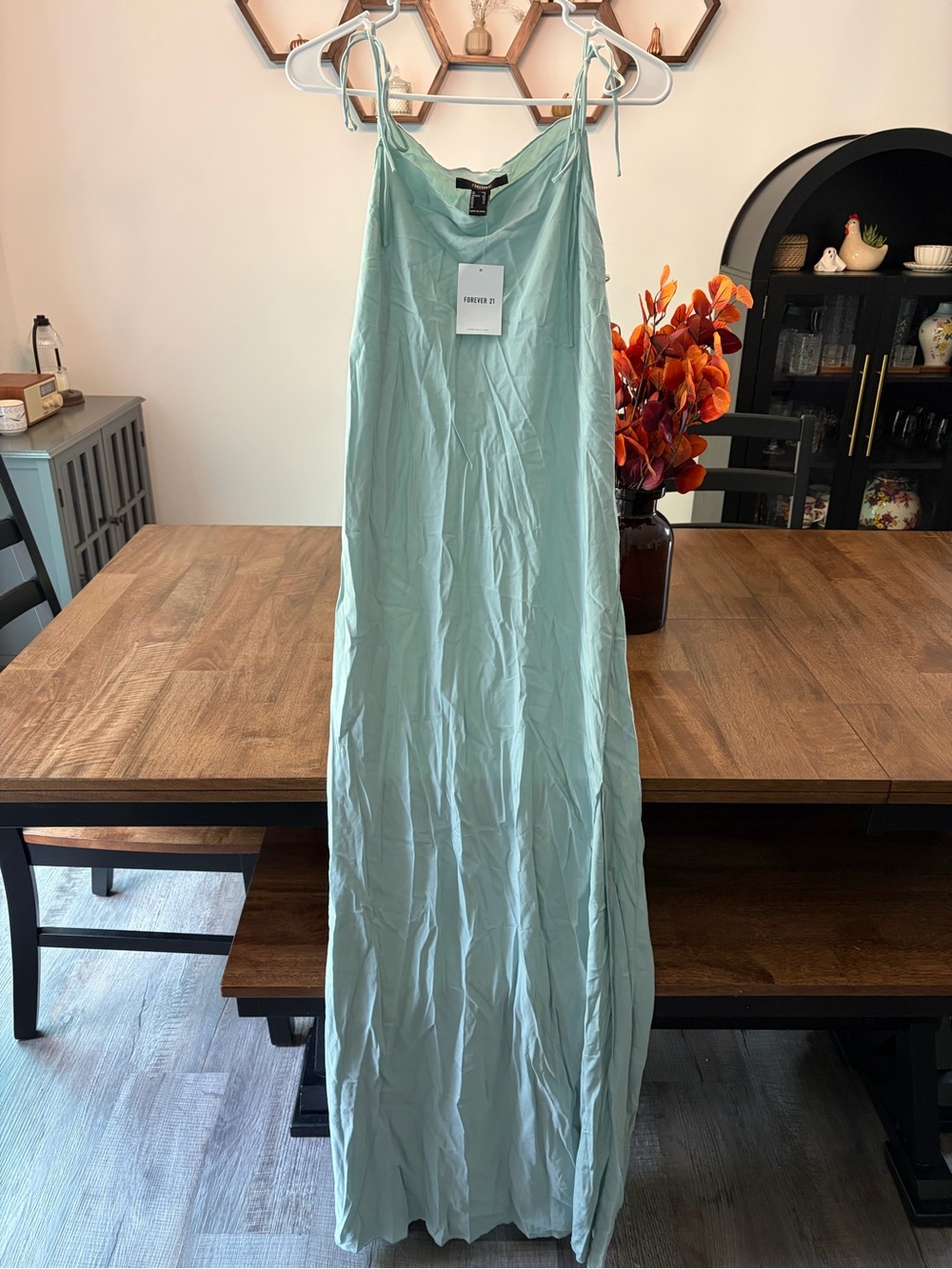 Forever 21 Light Blue Tie-Strap Maxi Dress (NEW)